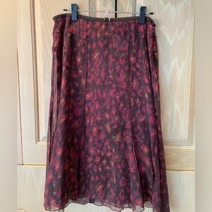 NWT Nic & Zoe 100% Silk Sheer Flared Skirt